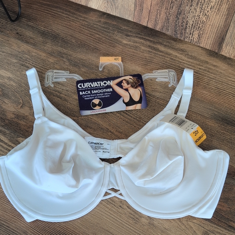 Curvation 42C White Back Smoother Underwire Bra NWT           D490